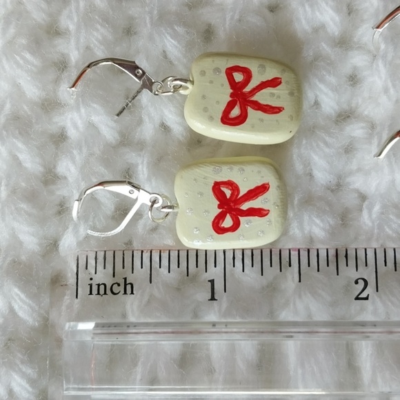 Red Bow and Cherry Handmade Crochet Knitting Stitch Markers Progress Keepers Set - Picture 6 of 9